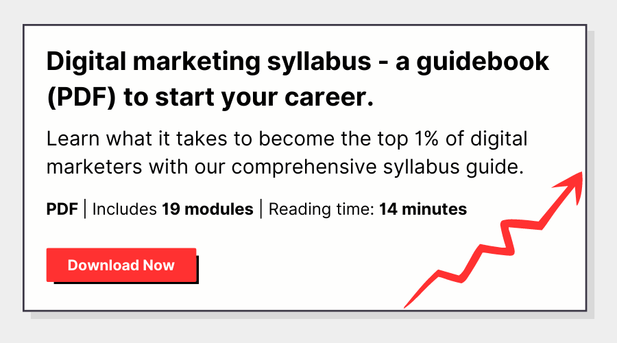 Digital marketing syllabus - a guidebook (PDF) to start your career