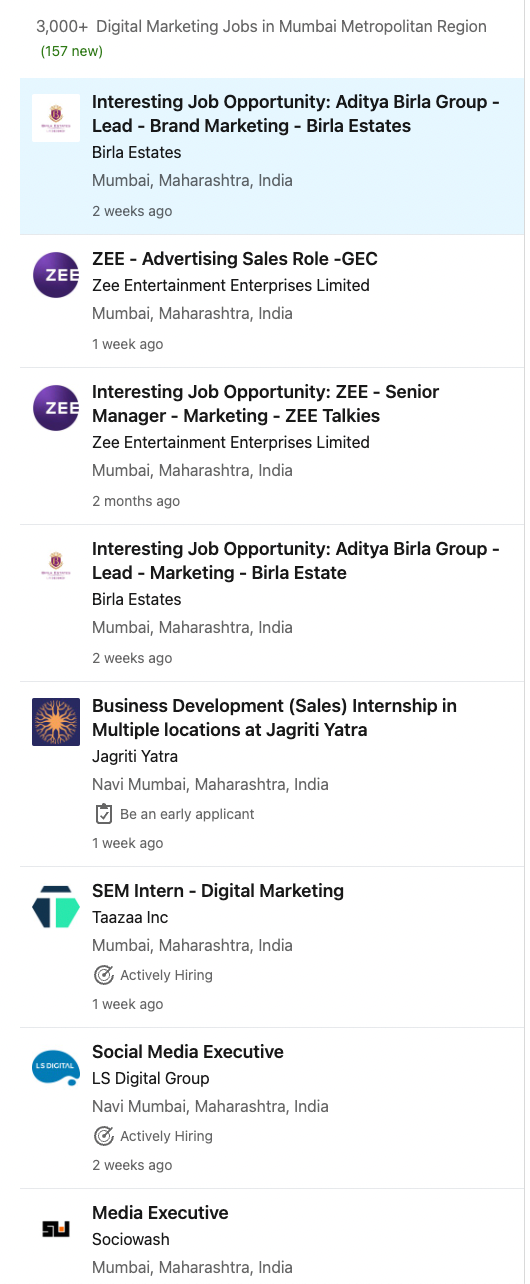 digital marketing jobs in mumbai