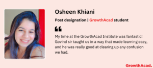 Osheen Khiani, GrowthAcad student